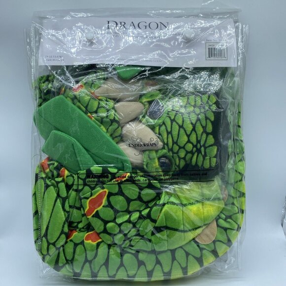 Underwraps Dragon Infant Halloween Costume Size 6-12 Months Plush Jumpsuit Hood - Picture 7 of 10